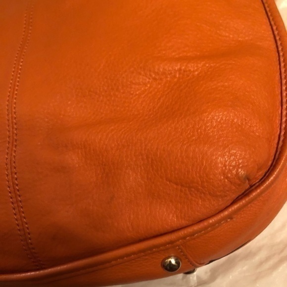 B makowsky orange leather two way bag - Picture 10 of 14
